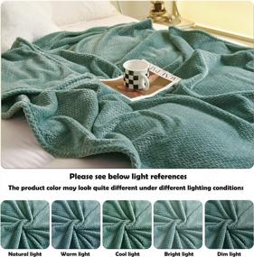 img 1 attached to Сверхмягкое фланелевое флисовое одеяло с рисунком листьев премиум-класса - легкое и универсальное для использования в любое время года | Светло-бирюзовый | Размер выброса (40"X50") | НОВЫЙКОСПЛЕЙ