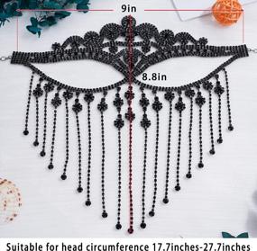 img 2 attached to Women'S Fringe Masquerade Head Chain Rhinestone Face Jewelry For Halloween Party Cosplay - MineSign Tassel Mask Chain