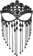 women's fringe masquerade head chain rhinestone face jewelry for halloween party cosplay - minesign tassel mask chain logo