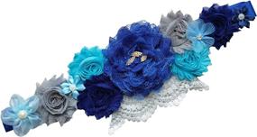 img 4 attached to Pregnant Maternity Flowers Bridal Wedding Women's Accessories ~ Belts
