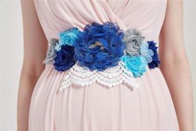 img 3 attached to Pregnant Maternity Flowers Bridal Wedding Women's Accessories ~ Belts