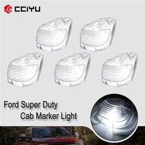 img 3 attached to 🚦 CCIYU 5 LED Clear Cab Roof Running Lights for 99-11 Ford F250 F350 Pick Up - Fit Replacement for W5W 194 168 2825 152