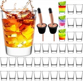 img 4 attached to 36-Piece Heavy Base 2 Oz Shot Glass Set For Espresso, Whiskey, Liqueurs And Tequila - SuproBarware Bulk Round Shot Glasses