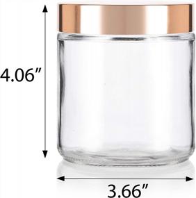 img 3 attached to 16 Oz Clear Heavy Glass Straight Sided Jars With Gold Metal Lid (2 Pack)