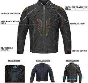 img 1 attached to 🧥 ILM Carbon Fiber Armor Shoulder Motorcycle Jacket for Men and Women - Model JK41 (Size L, Color: Black)