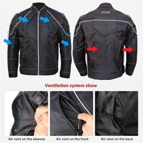 img 2 attached to 🧥 ILM Carbon Fiber Armor Shoulder Motorcycle Jacket for Men and Women - Model JK41 (Size L, Color: Black)