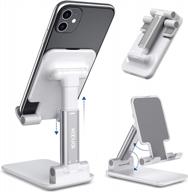 kocuos foldable cell phone stand: adjustable angle & height holder for iphone & all smartphones - perfect for desk & travel (white) logo