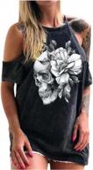 punk-inspired junior shirts: off-shoulder summer tops with rose and skull print for women and teen girls logo
