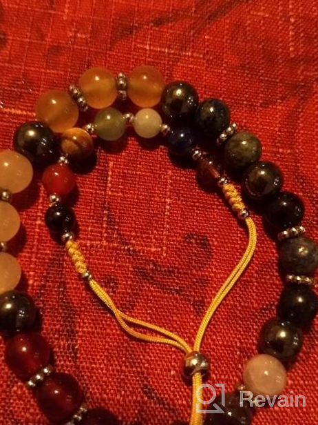 img 1 attached to 🌈 Adjustable Natural Gemstone Chakra Bracelet with Silver Spacers and Nylon Cord - 6mm Beads, 5"-6.5" for Women/Girls/Children | Cherry Tree Collection review by Eric Dubreuil
