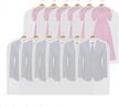 keegh 54'' clear garment bags for hanging clothes (set of 12) dress bag for closet storage dust clothes cover protecting for coat, long dress, gown with open bottom design logo