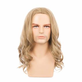 img 4 attached to Men'S Long Blonde Curly Wig - Perfect For Cosplay, Anime And Thor Costumes - Synthetic Hair And Middle-Length For Flawless Male Look