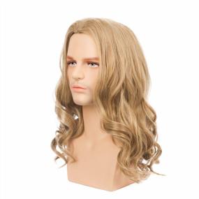 img 2 attached to Men'S Long Blonde Curly Wig - Perfect For Cosplay, Anime And Thor Costumes - Synthetic Hair And Middle-Length For Flawless Male Look
