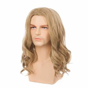 img 3 attached to Men'S Long Blonde Curly Wig - Perfect For Cosplay, Anime And Thor Costumes - Synthetic Hair And Middle-Length For Flawless Male Look