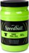vibrant fluorescent lime green fabric ink for screen printing - 32 oz speedball ink logo