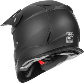 img 2 attached to 🏍️ GLX GX23 Off-Road Motocross ATV Motorcycle Full Face Helmet for Men Women, DOT Approved - Matte Black, Medium