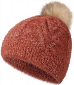 img 4 attached to Stay Warm And Trendy: Achiou Kids Winter Pom Pom Beanie Hat With Faux Fur Pompom And Fleece Lining