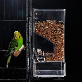 img 4 attached to 🐦 Evursua Splashproof Medium Bird Cage Feeders - Automatic Parrot Seed Tube with Easy Installation - Ideal for Parakeet, Canary, Cockatiel, Finch - Durable & Fragile-Free Birds Cage Accessories