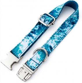img 3 attached to Стильные ошейники Ocean Blue Puppy для собак от маленьких до крупных - VIILOCK Pet Gift Collars