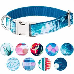 img 4 attached to Stylish Ocean Blue Puppy Collars For Small To Large Dogs - VIILOCK Pet Gift Collars