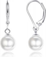 elegant 925 sterling silver simulated shell pearl drop dangle earrings for women - milacolato leverback logo