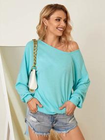 img 3 attached to Stylish And Comfortable: Auxo Women'S Off-Shoulder Oversized Sweater Jumper Pullover