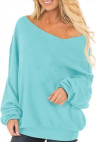 img 4 attached to Stylish And Comfortable: Auxo Women'S Off-Shoulder Oversized Sweater Jumper Pullover