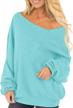 stylish and comfortable: auxo women's off-shoulder oversized sweater jumper pullover logo