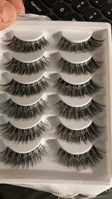 img 1 attached to 6 Pairs Natural Look 3D False Eyelashes - Veleasha Manga Lashes Wispy & Lightweight Anime (9-13Mm) review by Zoey Vaughn