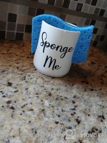 img 7 attached to Nucookery Sponge Holder, Ceramic Dish Sponge Holder For Kitchen Sink With Sponge, Porcelain Kitchen Sink Sponge Caddy, Farmhouse Kitchen Sink Organizer For Sink Accessories