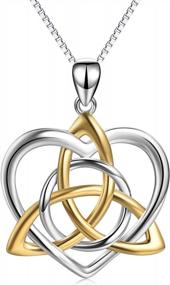 img 4 attached to Sterling Silver Celtic Knot Peace Sign Pregnant Pendant Necklace - Vintage Irish Celtic Jewelry Ideal For Women, Girls, Mothers, Wives, Sisters, And Girlfriends