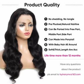 img 3 attached to A Alimice Lace Front Wigs Human Hair Pre Plucked 24 Inch 13X4 Hd Transparent Glueless Body Wave Lace Front Wigs For Black Women Human Hair Wig With Baby Hair 180% Density Frontal Wigs Natural Black Color (24 Inch)