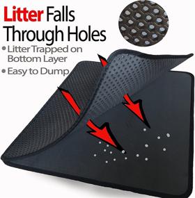 img 3 attached to 🐾 iPrimio Jumbo Cat Litter Trapper Mat - EZ Clean Litter Box Mat with Waterproof Layer, Puppy Pad Option - Patented Design (32"x30" Black)