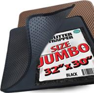 🐾 iprimio jumbo cat litter trapper mat - ez clean litter box mat with waterproof layer, puppy pad option - patented design (32"x30" black) logo