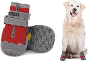 img 4 attached to 🐾 Breathable and Durable Mesh Dog Boots for Hot Pavement, Anti-Slip Sole Dog Shoes with Adjustable Straps - Ideal for Small, Medium, and Large Dogs during Hiking, Jogging, and Backpacking in Summer