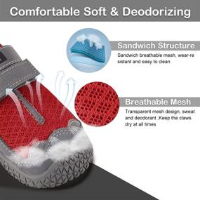 img 3 attached to 🐾 Breathable and Durable Mesh Dog Boots for Hot Pavement, Anti-Slip Sole Dog Shoes with Adjustable Straps - Ideal for Small, Medium, and Large Dogs during Hiking, Jogging, and Backpacking in Summer