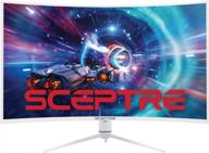 💠 sceptre c408b qwn168w: 38.5-inch curved class displayport with 2560x1440p resolution, 165hz refresh rate, frameless design, blue light filter, height adjustment, built-in speakers, hdmi, and hd connectivity logo