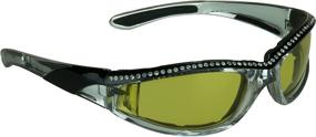 img 4 attached to Women'S Motorcycle Sunglasses With Chrome Frame And Rhinestones, Foam Padded Biker Shades