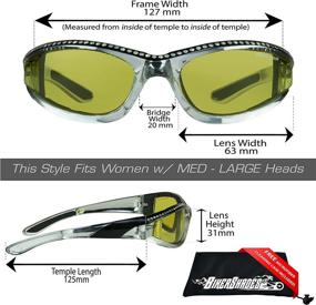 img 3 attached to Women'S Motorcycle Sunglasses With Chrome Frame And Rhinestones, Foam Padded Biker Shades