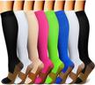 get comfy and active with quxiang copper compression socks for men and women - 8 pairs for healthy circulation during running, cycling, and athletic activities - 15-20 mmhg logo