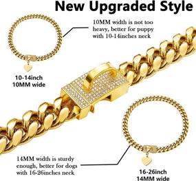 img 1 attached to 🐶 Luxurious 18K Gold Dog Chain Collar with Cubic Zirconia Design - Strong Cuban Link Chain Collars for Small to Big Dogs