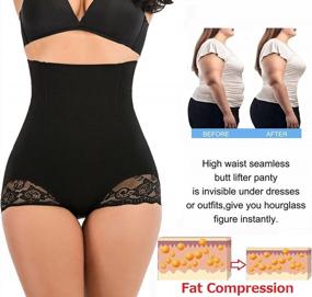 img 3 attached to Women Lace Hourglass Figure Butt Lifter Shaper Panties Tummy Control Panty High Waist Body Shaper Shorts Slimming Girdle