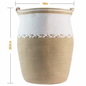 img 3 attached to TerriTrophy 2020 XXLarge Laundry Hamper With Handles - 22.6" H X 18" W Tall Basket For Blankets, Throws, Toys & Towels