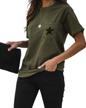 stylish womens short sleeve graphic t-shirts: trendy crew neck casual tops and blouses from mlebr logo