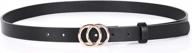 women's sansths o-style leather belt with gold buckle - 0.86" skinny dress belts for jeans & pants logo