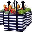 set of 3 durable, waterproof and foldable grocery tote bags for shopping, picnics and more by wiselife logo