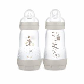 img 4 attached to Reduce Colic With MAM Easy Start Matte Anti-Colic Baby Bottles (2 Count) - Medium Flow Nipples, Unisex Design - 9 Oz Size