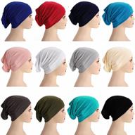12-piece under scarf hijab cap head wraps turban solid color tube unisex stretch dreadlocks neck cover set 02 logo