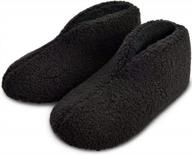 women's faux fur bootie slippers - warm curly sherpa winter memory foam with fleece lining for indoor bedroom logo