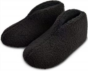 img 4 attached to Women'S Faux Fur Bootie Slippers - Warm Curly Sherpa Winter Memory Foam With Fleece Lining For Indoor Bedroom