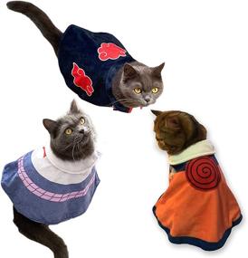 img 4 attached to RELABTABY Cat Cloak Costume: Anime Halloween Pet Clothes for Cute Cosplay, Plush Ninja Cape – Perfect for Christmas Parties and Dressing Up Puppies!